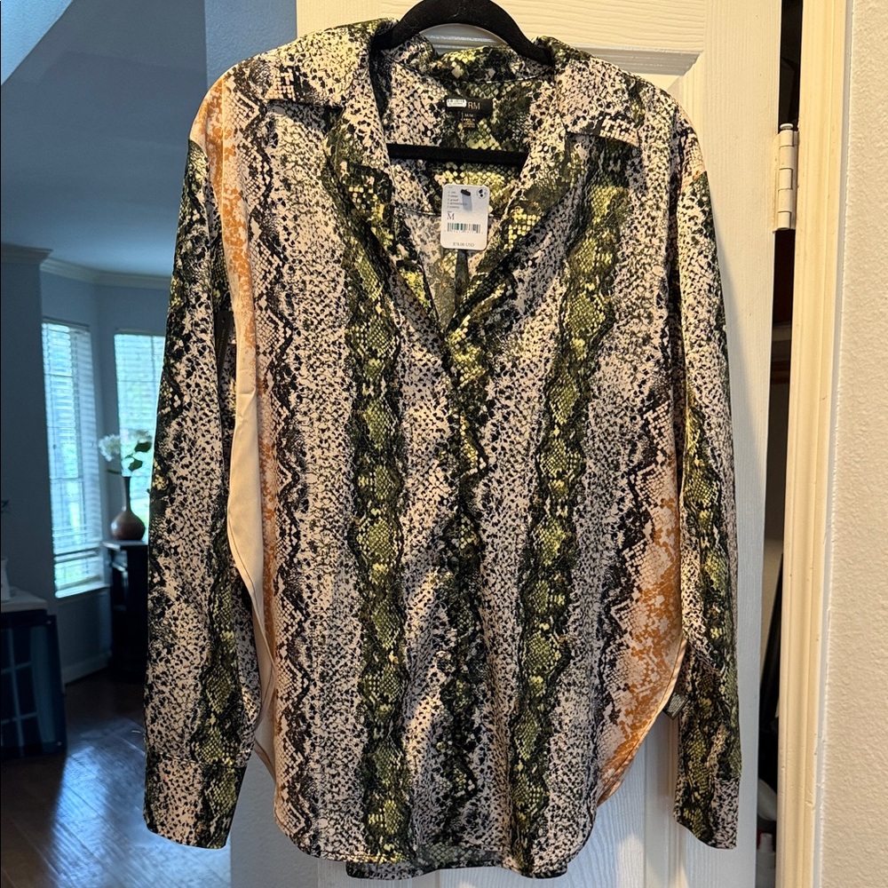AFRM snake print blouse
